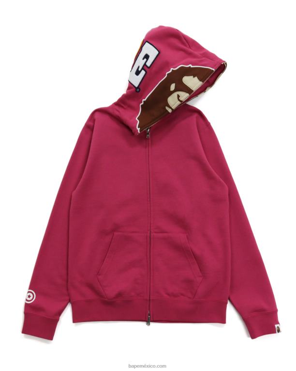 2nd sudadera con cremallera completa mujer A Bathing Ape 00RH1037 rosa carmín