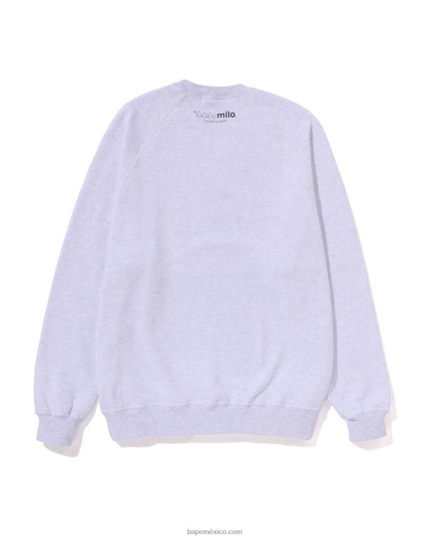 Lisa con cuello redondo extragrande mujer A Bathing Ape 00RH780 gris