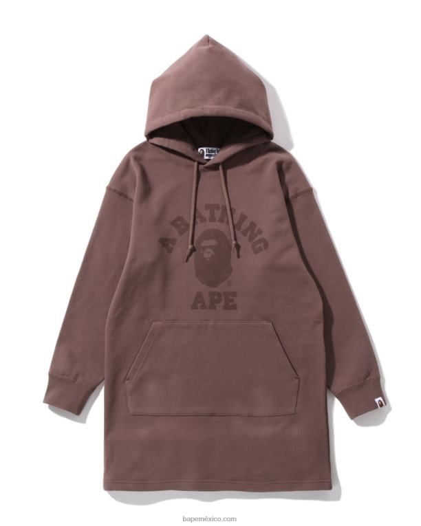 cabeza de un punto con capucha de una pieza mujer A Bathing Ape 00RH975 marrón