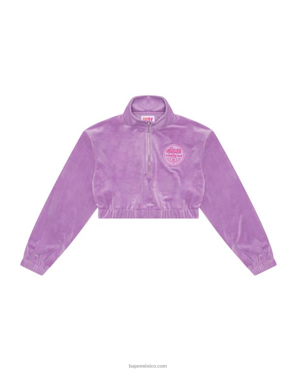 suéter corto con cremallera mujer A Bathing Ape 00RH1062 púrpura