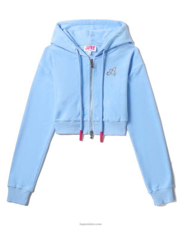 sudadera corta con capucha y cremallera mujer A Bathing Ape 00RH843 azul