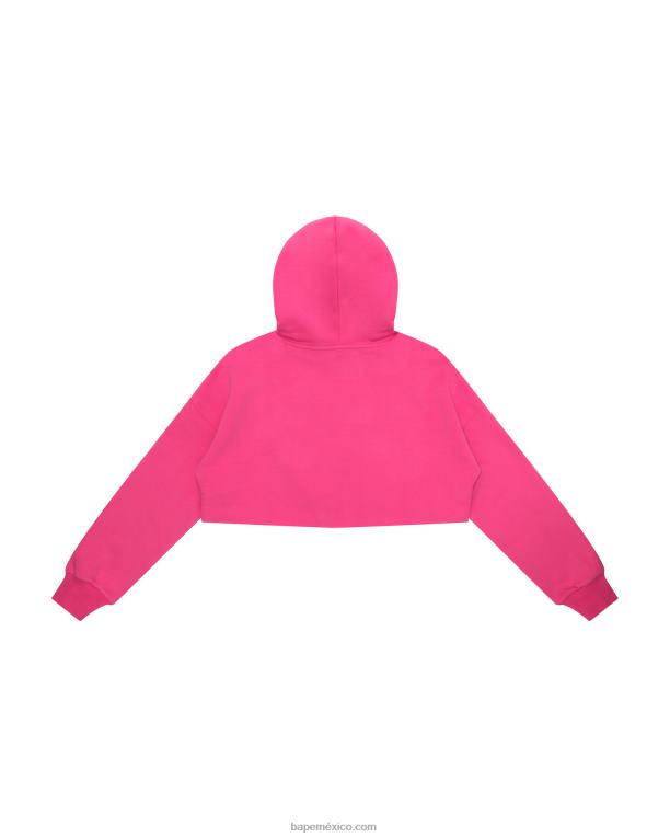 sudadera corta con logo de simio mujer A Bathing Ape 00RH1029 rosa