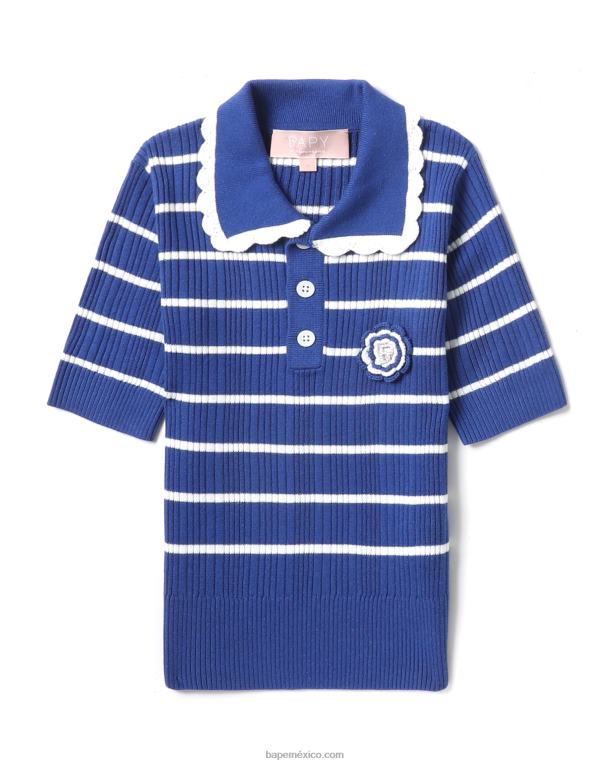 top tejido a rayas mujer A Bathing Ape 00RH788 azul