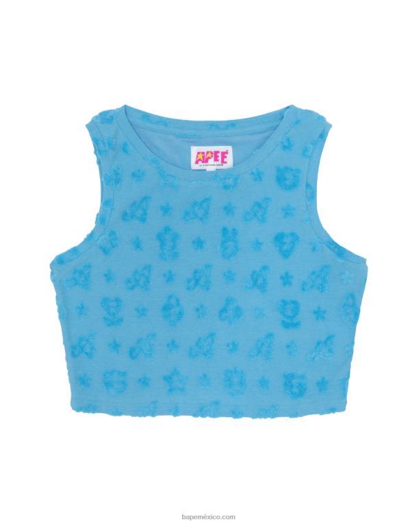 chaleco corto con motivo mujer A Bathing Ape 00RH931 azul claro