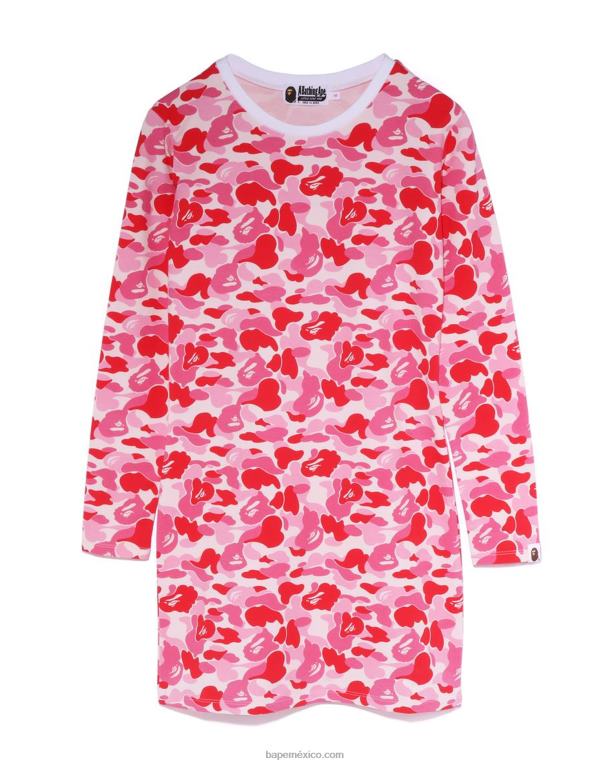 bodycon de camuflaje abc mujer A Bathing Ape 00RH863 rosa
