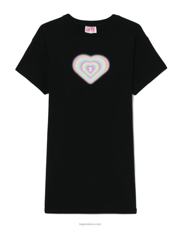 vestido gráfico mujer A Bathing Ape 00RH815 negro