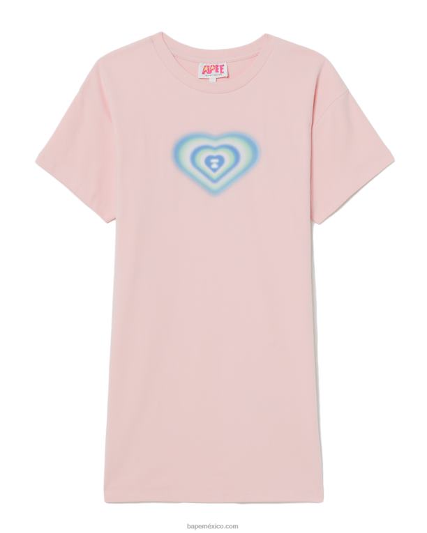vestido gráfico mujer A Bathing Ape 00RH816 rosa