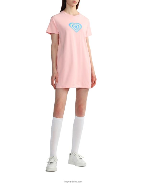 vestido gráfico mujer A Bathing Ape 00RH816 rosa