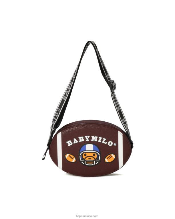 bolso de hombro de fútbol baby milo niños A Bathing Ape 00RH1586 marrón