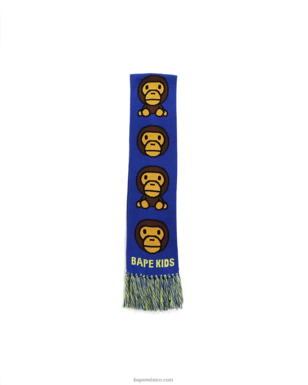 Bufanda de punto bebé milo niños A Bathing Ape 00RH1766 azul