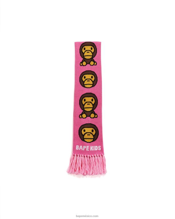 Bufanda de punto bebé milo niños A Bathing Ape 00RH1767 rosa