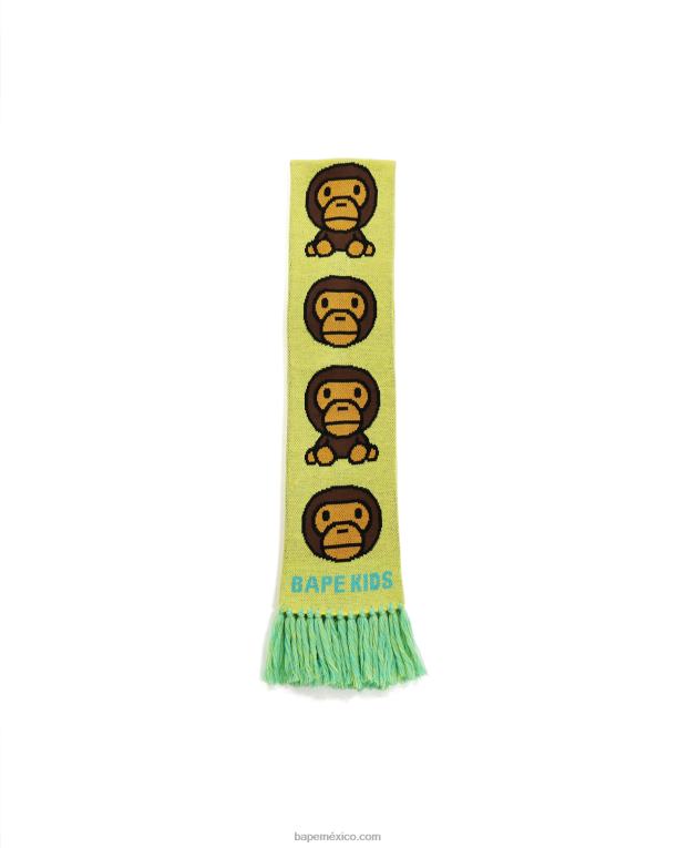 Bufanda de punto bebé milo niños A Bathing Ape 00RH1768 amarillo