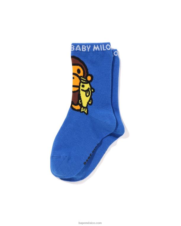 baby milo calcetines bajos negros niños A Bathing Ape 00RH1389 azul