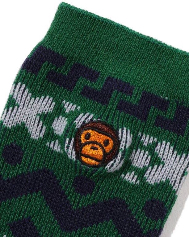 baby milo calcetines nórdicos niños A Bathing Ape 00RH1469 Esmeralda