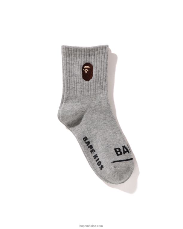 calcetines de canalé con cabeza niños A Bathing Ape 00RH1679 gris