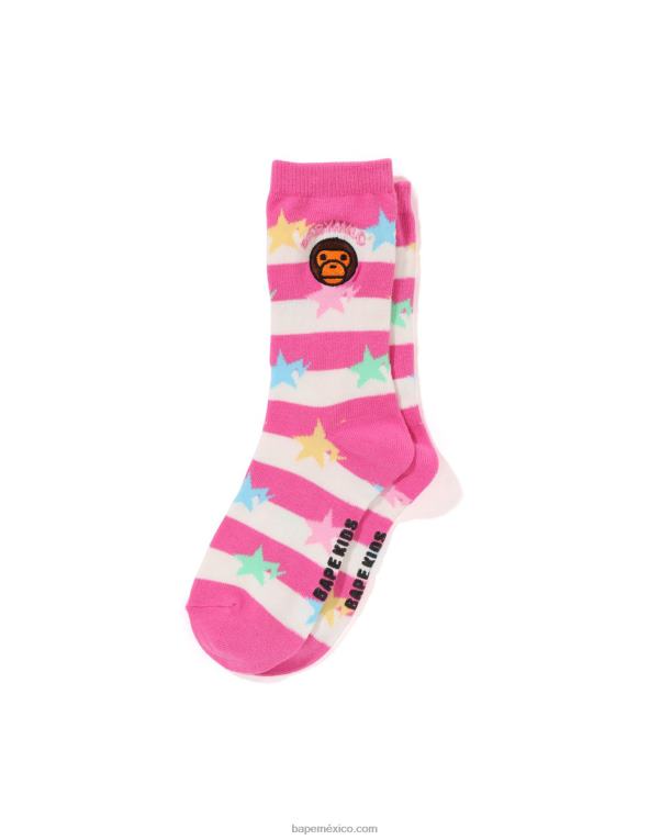 hoop baby milo sta calcetines niños A Bathing Ape 00RH1415 rosa