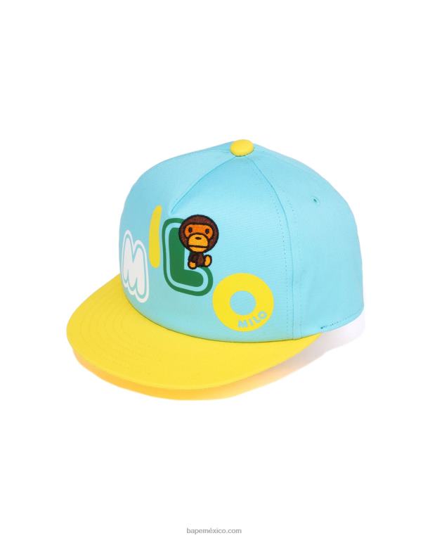 gorra con fuente baby milo niños A Bathing Ape 00RH1344 azul claro