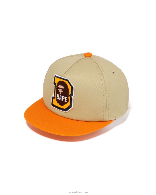 gorra con parche de cabeza b niños A Bathing Ape 00RH1435 beige