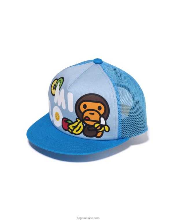 gorra de malla baby milo frutas niños A Bathing Ape 00RH1330 azul