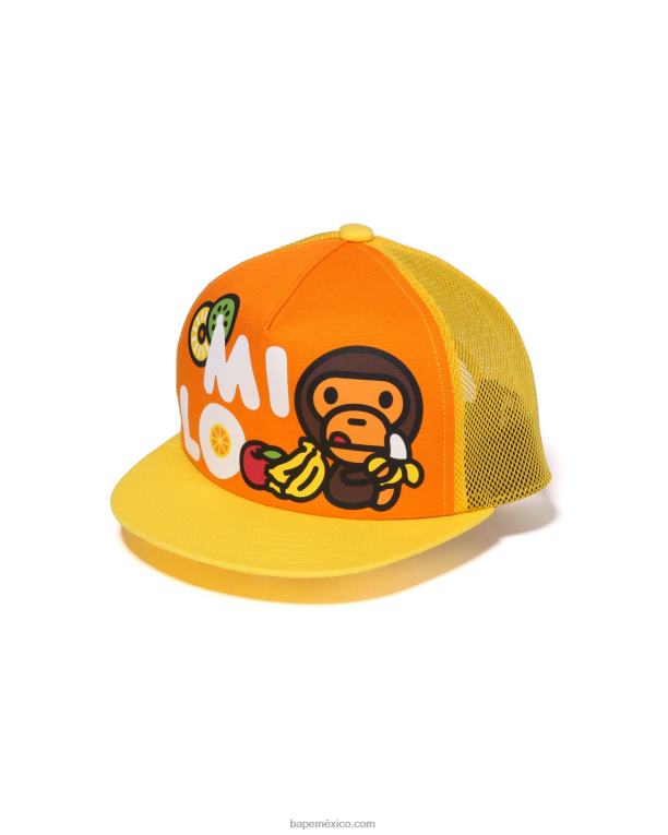gorra de malla baby milo frutas niños A Bathing Ape 00RH1331 naranja
