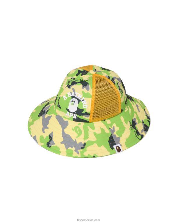 sombrero de malla de camuflaje Woodland niños A Bathing Ape 00RH1395 ejercito verde