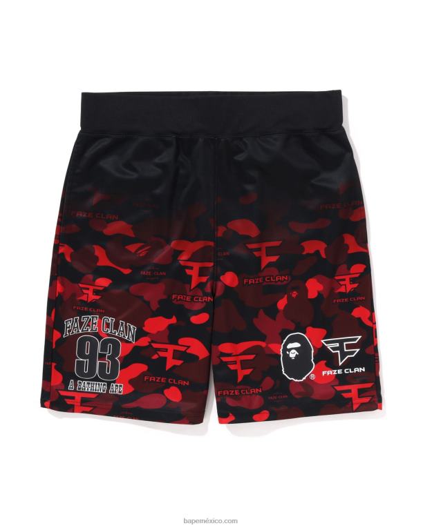 pantalones cortos de juego del clan bape x faze niños00RH1408 rojo brillante