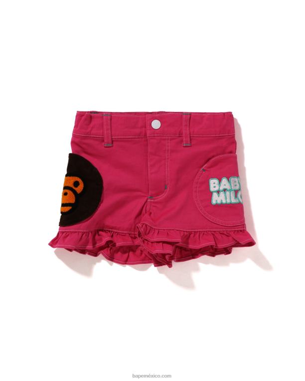 shorts baby milo con bolsillos niños A Bathing Ape 00RH1601 rosa carmín