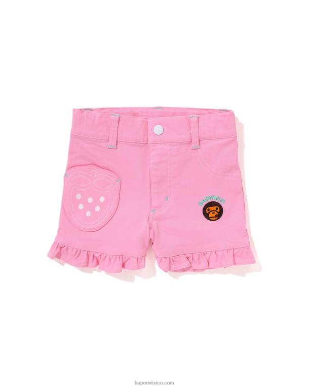 shorts baby milo con volantes de fresas niños A Bathing Ape 00RH1417 rosa