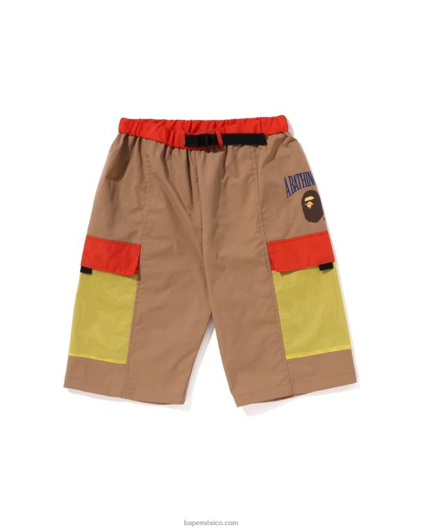 shorts de malla con bolsillo niños A Bathing Ape 00RH1308 beige
