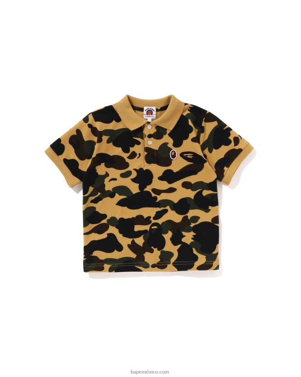 1er polo de camuflaje de un punto niños A Bathing Ape 00RH1305 amarillo