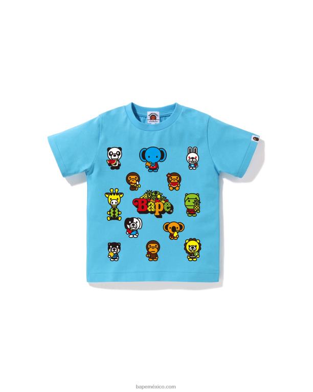 baby milo camiseta de frutas mixtas #1 niños A Bathing Ape 00RH1371 azul claro
