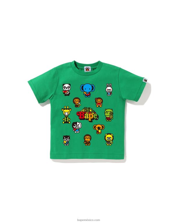 baby milo camiseta de frutas mixtas #1 niños A Bathing Ape 00RH1372 Esmeralda