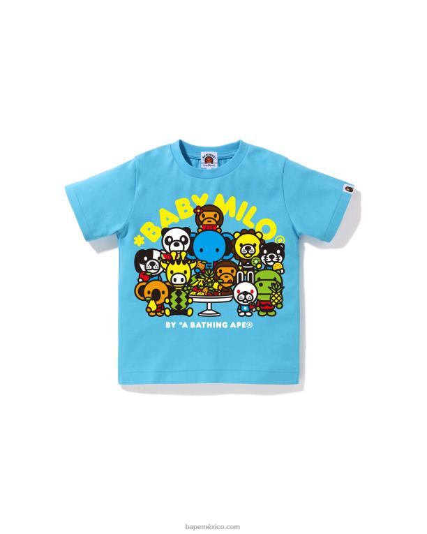 baby milo camiseta de frutas mixtas #2 niños A Bathing Ape 00RH1454 azul