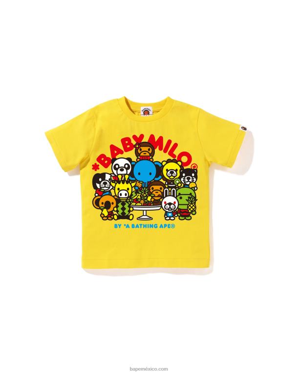 baby milo camiseta de frutas mixtas #2 niños A Bathing Ape 00RH1459 amarillo