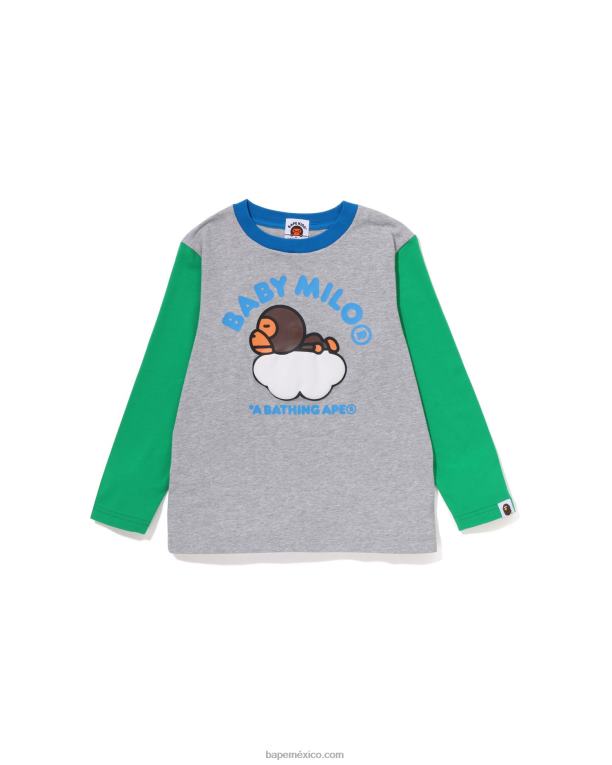 baby milo duerme en la camiseta de la nube niños A Bathing Ape 00RH1508 gris