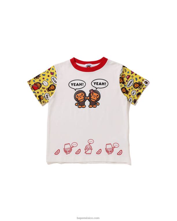 bebé milo globo de diálogo milo lisa tee niños A Bathing Ape 00RH1589 blanco