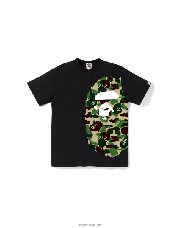 camiseta abc camo side big head jr niños A Bathing Ape 00RH1282 negro