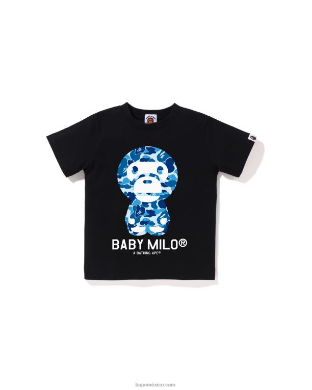 camiseta abc camuflaje bebé milo niños A Bathing Ape 00RH1269 negro