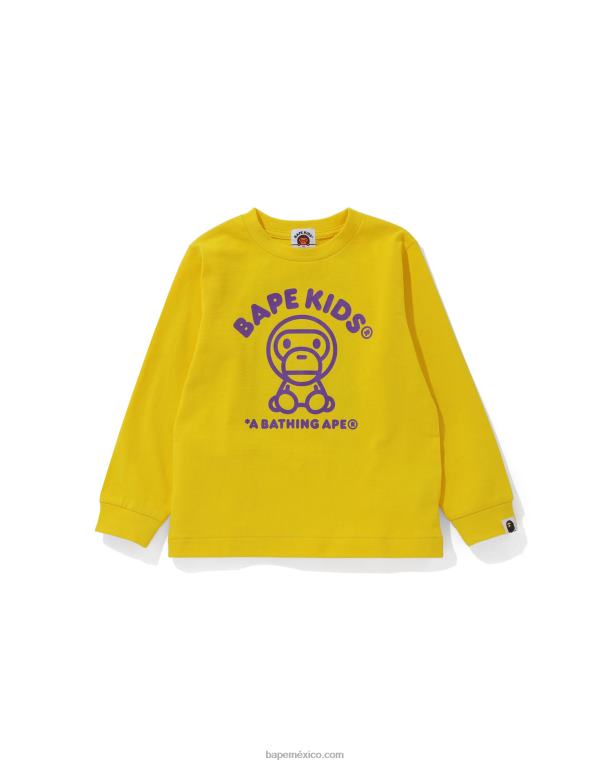 camiseta bebé milo alfombra niños A Bathing Ape 00RH1740 amarillo