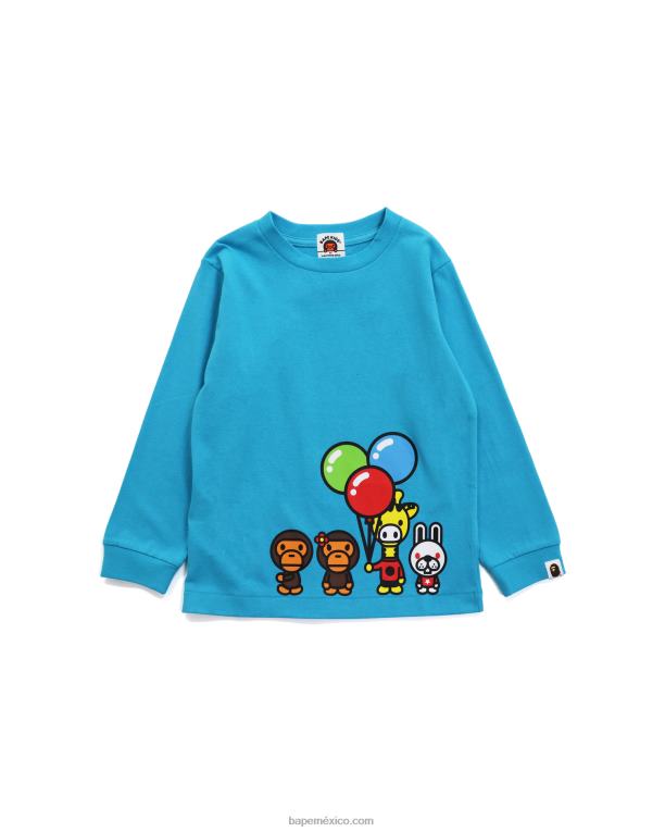 camiseta bebé milo y amigos niños A Bathing Ape 00RH1773 azul