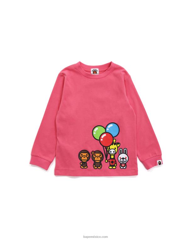 camiseta bebé milo y amigos niños A Bathing Ape 00RH1775 rosa