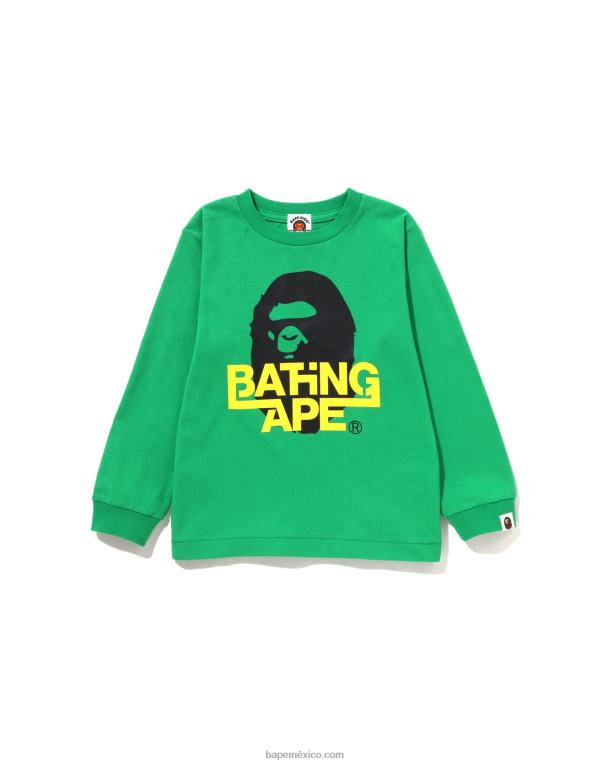 camiseta de cabeza niños A Bathing Ape 00RH1511 menta