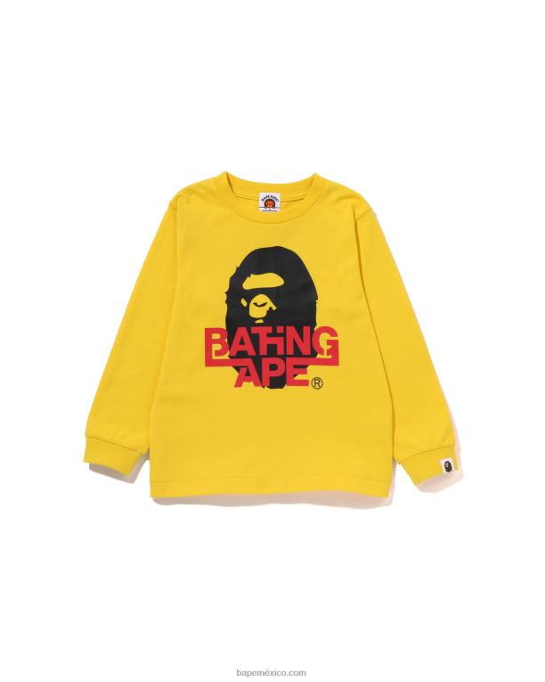 camiseta de cabeza niños A Bathing Ape 00RH1512 amarillo