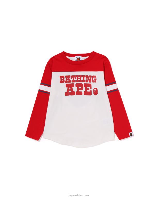 camiseta de fútbol niños A Bathing Ape 00RH1514 blanco