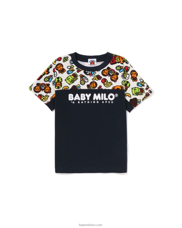 camiseta de frutas mixtas baby milo niños A Bathing Ape 00RH1422 Azul marino