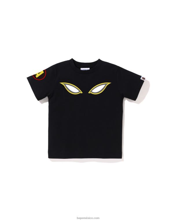 camiseta de sombra niños A Bathing Ape 00RH1363 negro