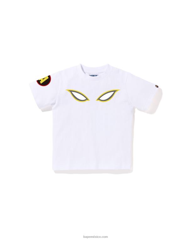 camiseta de sombra niños A Bathing Ape 00RH1365 blanco