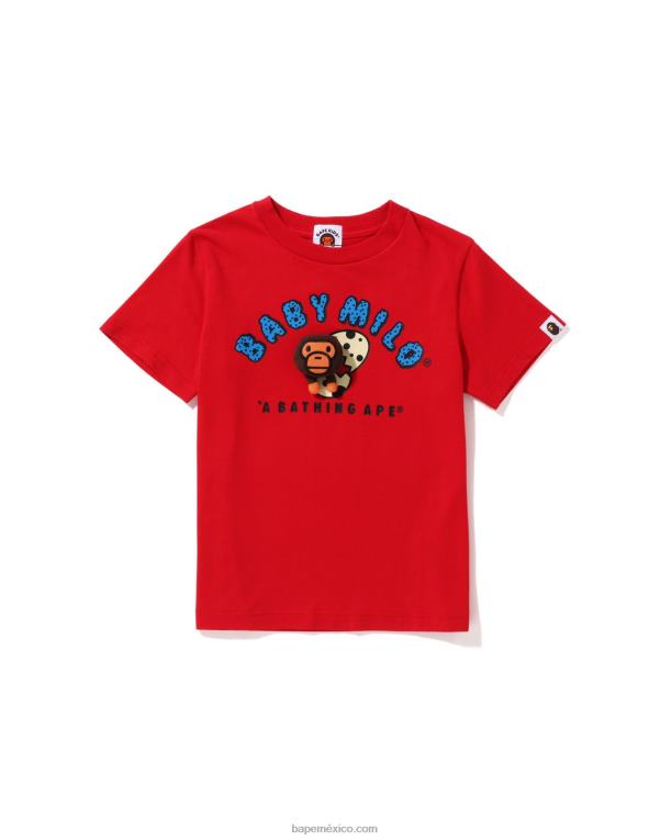 muñeco de peluche milo bebé con camiseta de huevo niños A Bathing Ape 00RH1588 rojo brillante