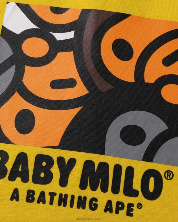 toda la camiseta de la mezcla del bebé milo niños A Bathing Ape 00RH1517 amarillo empañado