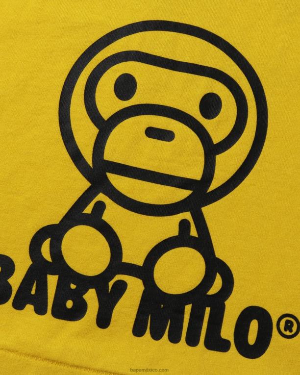 toda la camiseta de la mezcla del bebé milo niños A Bathing Ape 00RH1517 amarillo empañado